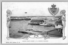 C1905 Canadian Photo Harbor Front Showing Warships Walter Hall Sydney Postcard picture
