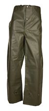 Waterproof Over Trousers Rubberized Ex Military Olive Drawcord Waist Adjusts NEW picture