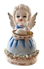 Vtg MCM ~ FINE A QUALITY April Angel Figurine Holding Bunny In Basket *RARE* picture
