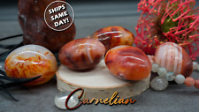 Natural Carnelian Crystal PalmStone | Red Healing Gemstone Pocket Worry Stone picture