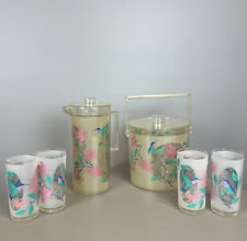 H J Stotter Hummingbird Acrylic Set 4 Drink Tumblers Ice Bucket & Pitcher 1980s picture