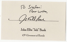 Jeb Ellis Bush signed autographed index card RARE AMCo COA 2464 picture