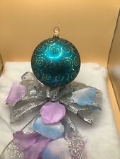 Vintage 1980’s Glass & Glitter Designer Ornament Made In Germany picture