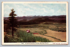 Fort Collins Colorado Mountain Farm Scene CO Postcard picture