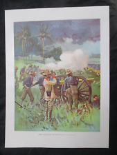 1899 Spanish American War Lithograph Print - Field Artillery In Action picture