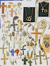 Vintage-Now 45-Piece Lot, Cross, Inspirational Pendants, Necklaces, Pins, Jasper picture