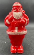 Vintage Retro Rosbro Christmas Santa Claus Hard Plastic Candy Holder Container picture