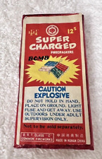 Super Charged Firecracker Label Empty Package 3 x 1.5 Inch Great Graphics picture