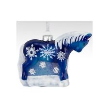 LAST ONE Trail of Painted Ponies SNOWFLAKE HORSE Glass Xmas Ornament FREESHIP picture