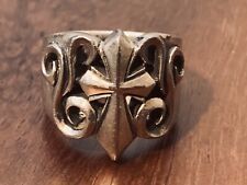 Affliction Sterling Silver Rare Cross Design Ring Sz 11 Vintage picture