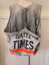 Vintage Seattle Times Newspaper, double canvas delivery bag vest picture
