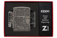 Zippo GENUINE Windproof Armor Lighter 360° MultiCut Black Ice Wicca Occult NEW picture