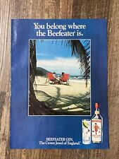 1981 Vogue Magazine Beefeater Gin Color Page Ad Advertisement picture