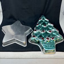 Lot 2 Vintage Wilton 1970s Holiday Christmas Cake Baking Pans picture