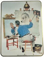 VTG 1995 Collectible Norman Rockwell “Self Portrait” Stationary Set Tin Box USA picture