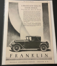 1925 Franklin Series 11 Coupe - Vintage Syracuse, N.Y. Print Ad / Wall Art CLEAN picture