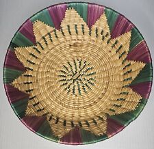 Vintage Boho Hand Woven Basket Natural Materials Colors Decor 12