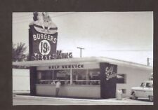 REAL PHOTO EARLY BURGER KING RESTAURANT BURGERS 19 CENTS POSTCARD COPY picture