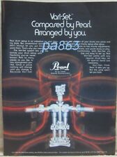 1981 PEARL DRUM full page color print ad - features Vari-Set hardware picture