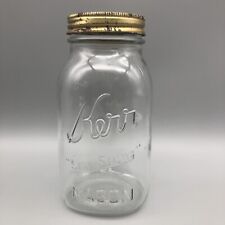 1946 AHK Kerr Self Sealing 1 Quart Clear Glass Mason Canning Jar # 7 *READ picture