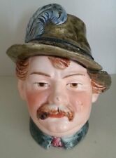 Pretty/Old Majolica Humidor with a Man Wearing a Hat & Smoking Cigar picture