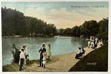 People at Washington Park Albany NY New York Early 1900s Postcard picture