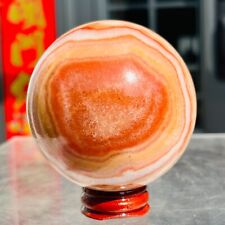 516g Top Natural Red Striped Pork Stone Ball Quartz Crystal Energy Ball picture