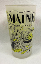 Vintage MAINE State Souvenir Frosted Beverage Glass, Green picture