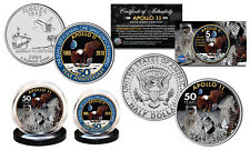 APOLLO 11 50th Anniversary Man on Moon 2-Coin Set FL. Quarter & JFK Half Dollar picture