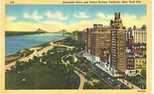 NYC Riverside Drive Henry Hudson Parkway BEV Aerial Linen UNUSED New York City  picture