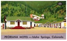 Peoriana Motel Idaho Springs, CO Colorado Rockies Hotel Adv Linen POSTCARD picture