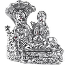 Indian Traditional 999 Pure Silver Narayan Laxmi Idol For Puja Room 45gm picture