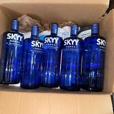 10 Cobalt Blue SKYY Vodka Bottle Glass 1.75 L 13 1/2
