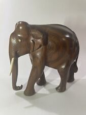 Vintage Large African Elephant ￼ Beautifully Hand Carved Black Striped Hardwood picture