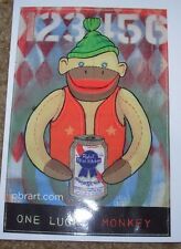 PABST BLUE RIBBON PBR ART Lucky Monkey STICKER decal craft beer brewery brewing picture