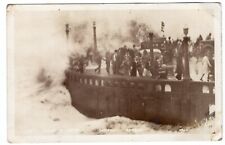 RPPC Seaside Oregon CRASHING WAVE People Autos REAL PHOTO POSTCARD Circa 1920's picture