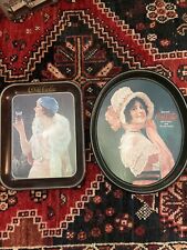 2 piece lot  1970s Coca Cola trays - Reproductions of trays from 1925 & 1914 picture
