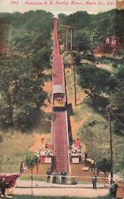 Vintage Postcard Funicular RR Fairfax Manor Marin Co. California CA US car track picture