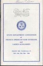Connecticut Franco American War Veterans Convention Program 1982 picture