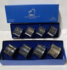2 Boxed 8 Vtg TAUNTON Silversmiths Lenox Co. Napkin Rings Sheridan Silver-Plated picture