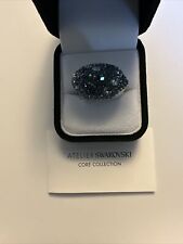 Gorgeous Atelier Swarovski Blue Crystal Ring Size 55 picture