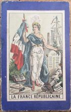 Map of France 1890 Original Folder, Printed in Paris, Large Fold Out Colorful picture