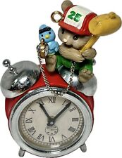 Enesco All Set For Santa Mouse on Alarm Clock Christmas Ornament 1989 picture