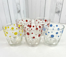 Vintage Shot Glasses Polka Dots Colorful Set of Five 60s 1960s MCM Retro picture