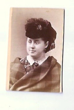 Elegant LADY with very fancy HAT VTG CDV photo by D.C. Burrell Bridgewater MA picture