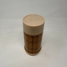 Vintage Aladdins Best Buy Wide Mouth Brown Plaid Thermos Bottle MCM Mid Century picture