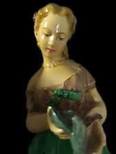 Vintage Borghese Chalkware 1920's-30's Era Girl Holding Flower Approx. 12