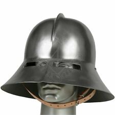 Antique 18ga Steel Medieval Knight Kettle hat Helmet with eye slots,15th cen picture