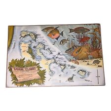 Vintage 1975 Set of 6 Bahama Islands Map Placemat Laminated Nautical Double Side picture