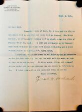 Garret A. Hobart Signed Letter Paterson NJ 1895 US Vice President 1897-1899 picture